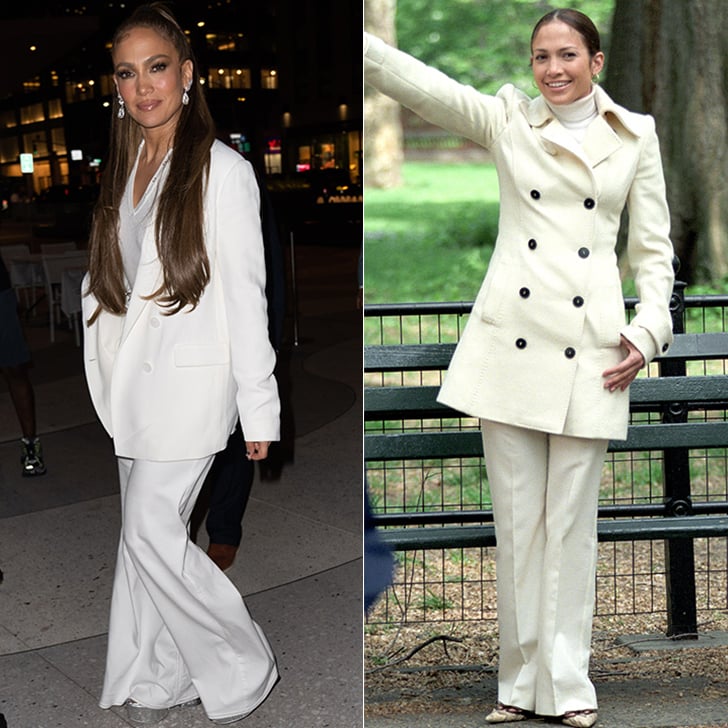 J Lo Recreates Maid in Manhattan Outfit in White Pantsuit