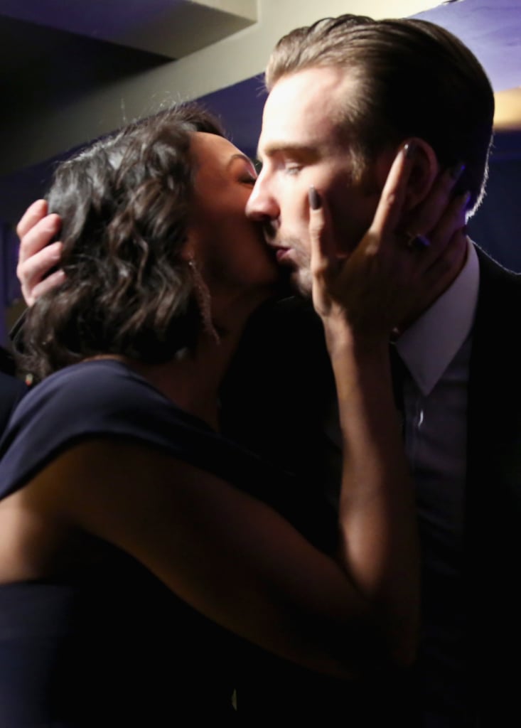 Chris Evans Barely Missed Kissing Rosario Dawson On The Lips During A Celebrities Backstage At 5055