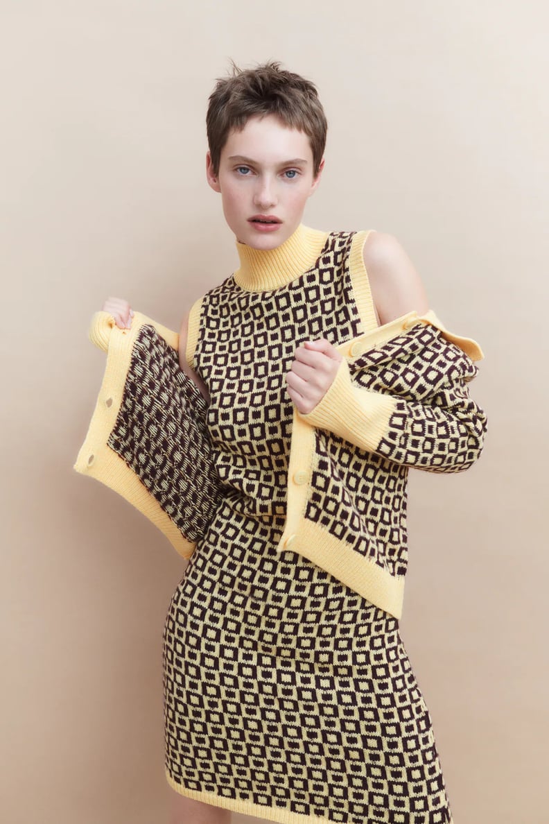 An Eye-Catching Pick: Geometrical Jacquard Knit Dress