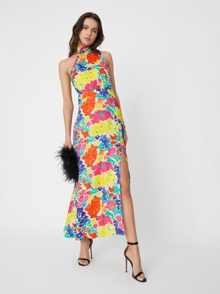 Kitri Vera Printed Jacquard Maxi Dress