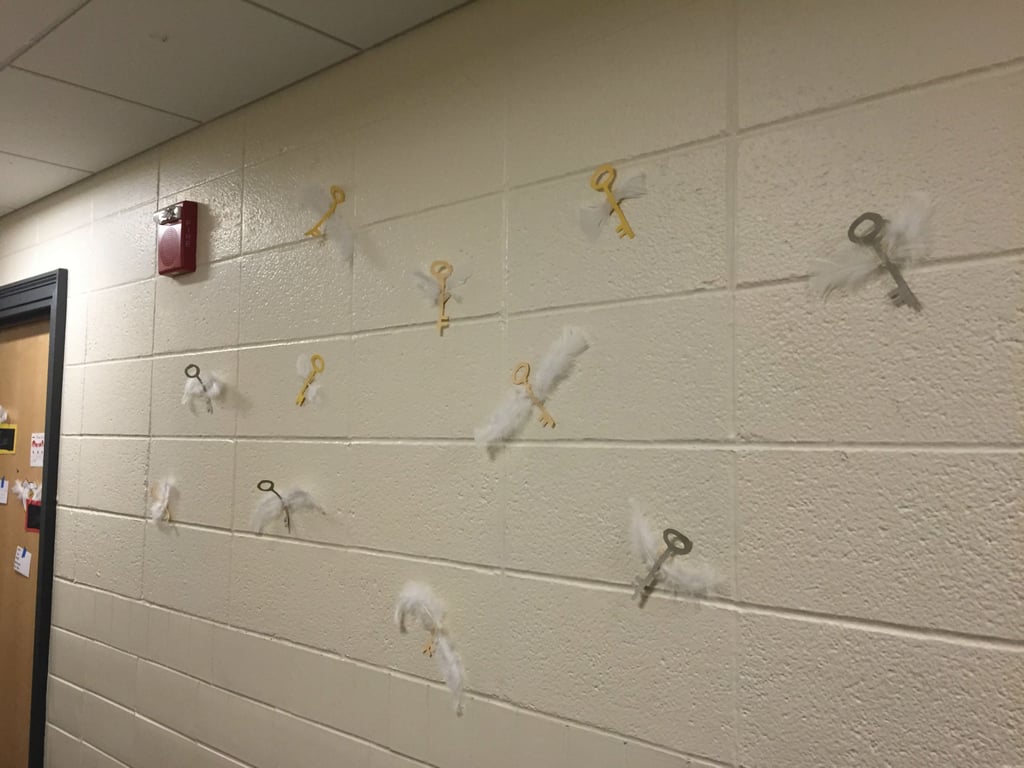 I Used Leftover Feathers From The Door Decs To Make These Flying