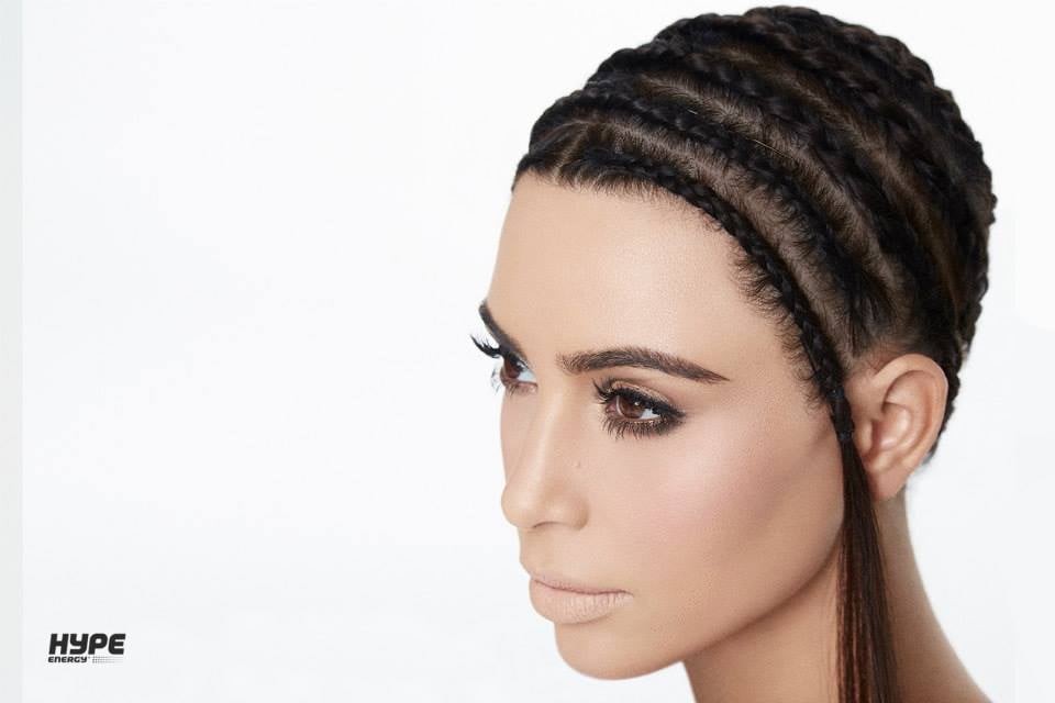 Kim Kardashian Hair in Hype Energy Drink Ads