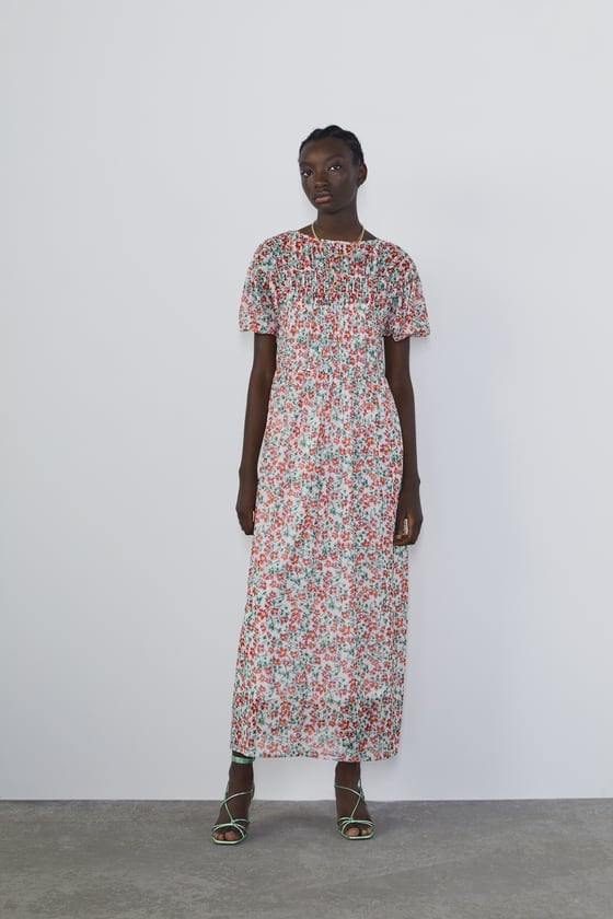 Zara Floral Print Tulle Dress ($49.95) | Best Spring Dresses | POPSUGAR