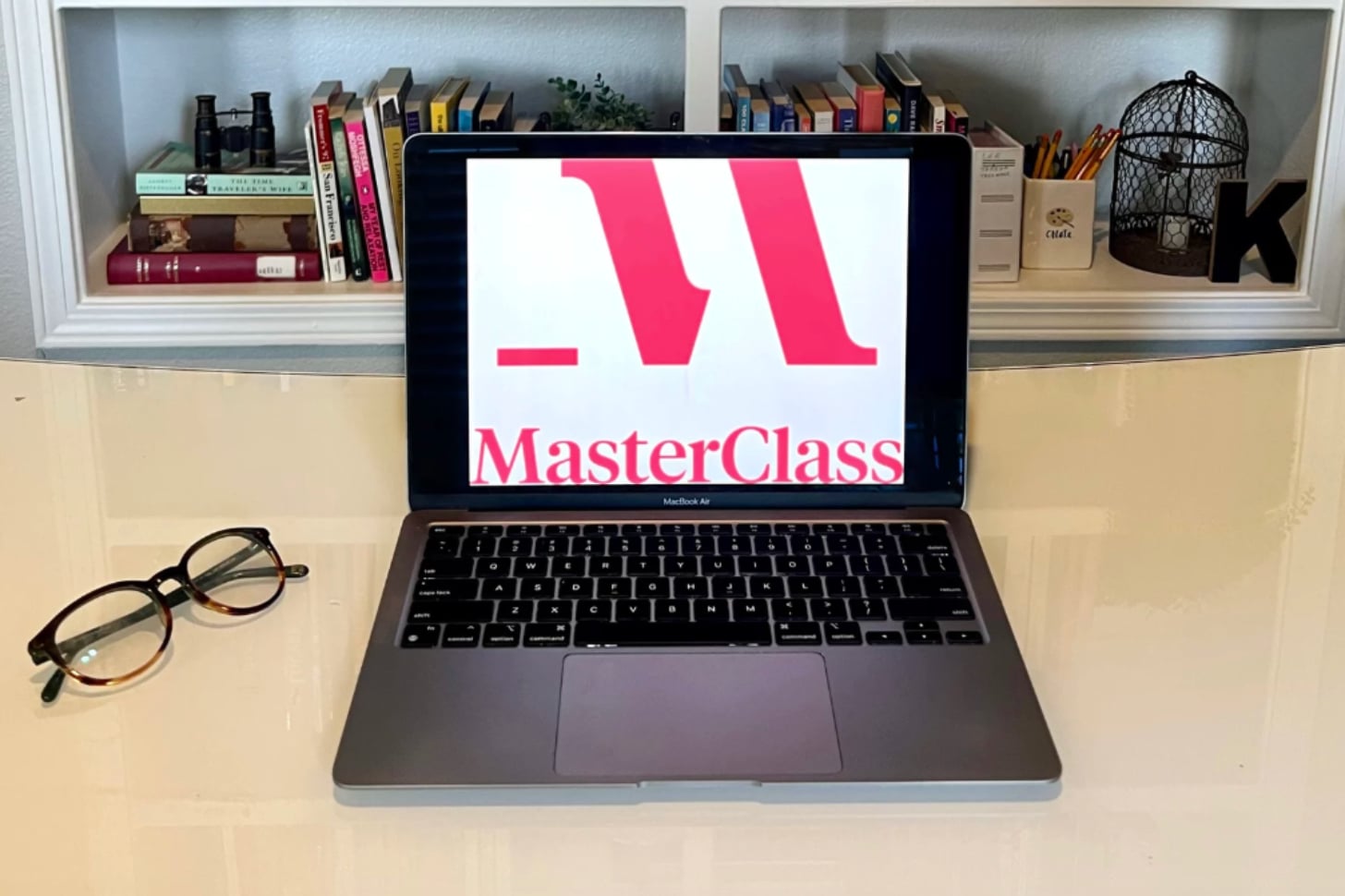 masterclass subscription being displayed on laptop on office desk