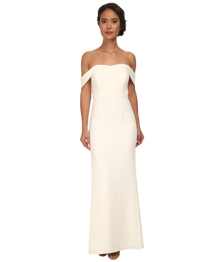 Calvin Klein Column Gown ($208) | Wedding Dresses With Sleeves ...