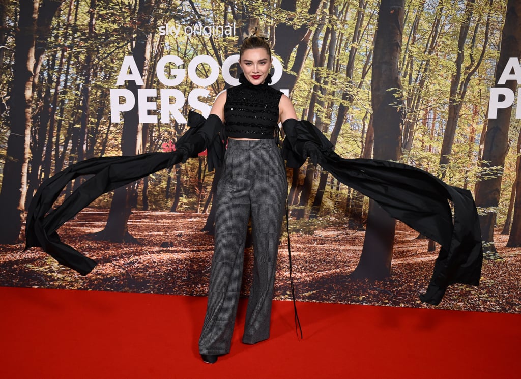 Florence Pugh Wears Opera Gloves to A Good Person Premiere