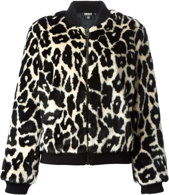 DKNY Fur Printed Bomber Jacket