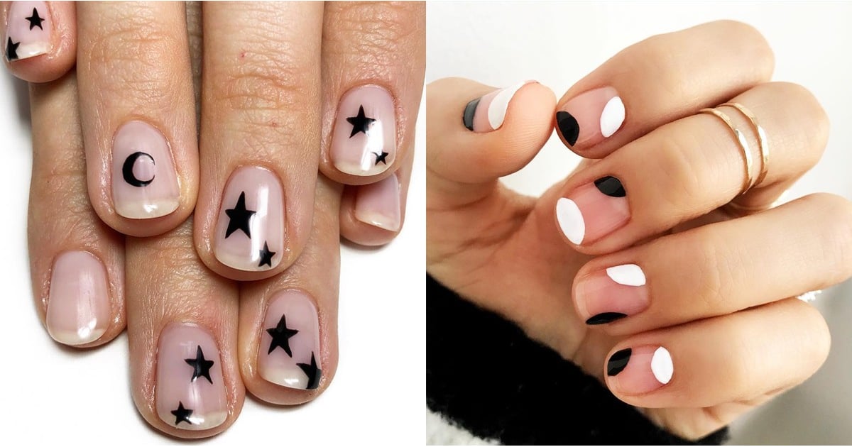 10. Cream and White Negative Space Nails - wide 5