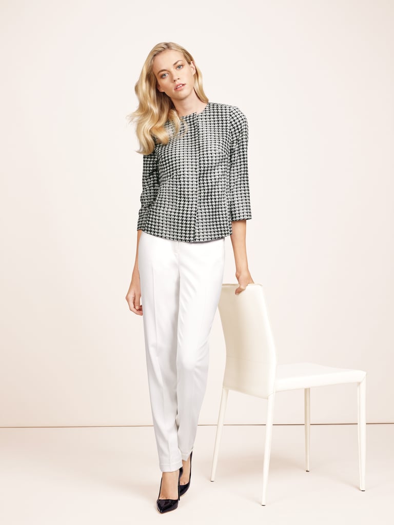 Blur Check Cropped Jacket ($168) and Cuffed Ankle Pant ($98)