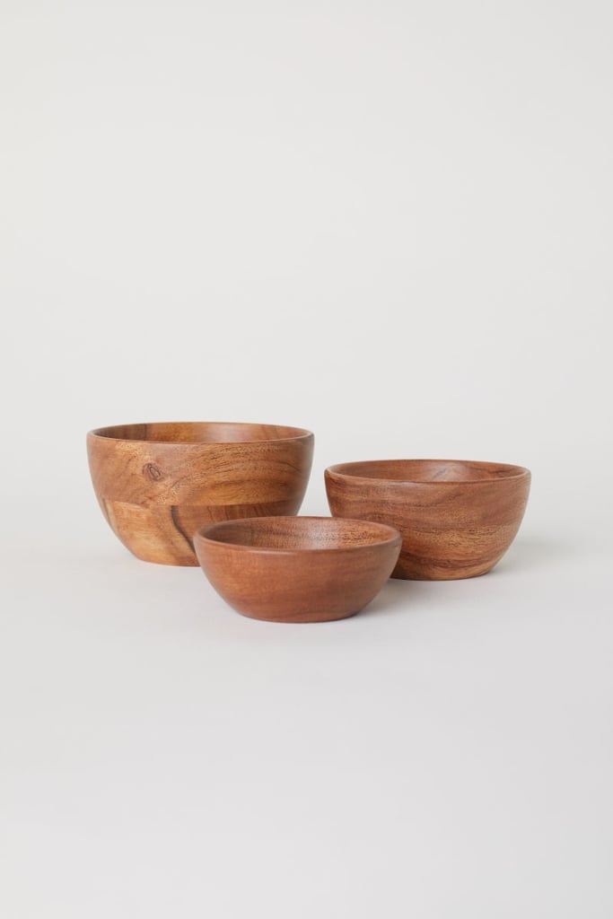 3-Pack Wooden Bowls