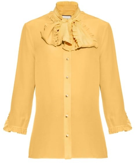 Gucci High-neck ruffled silk-crepe blouse ($1,250)