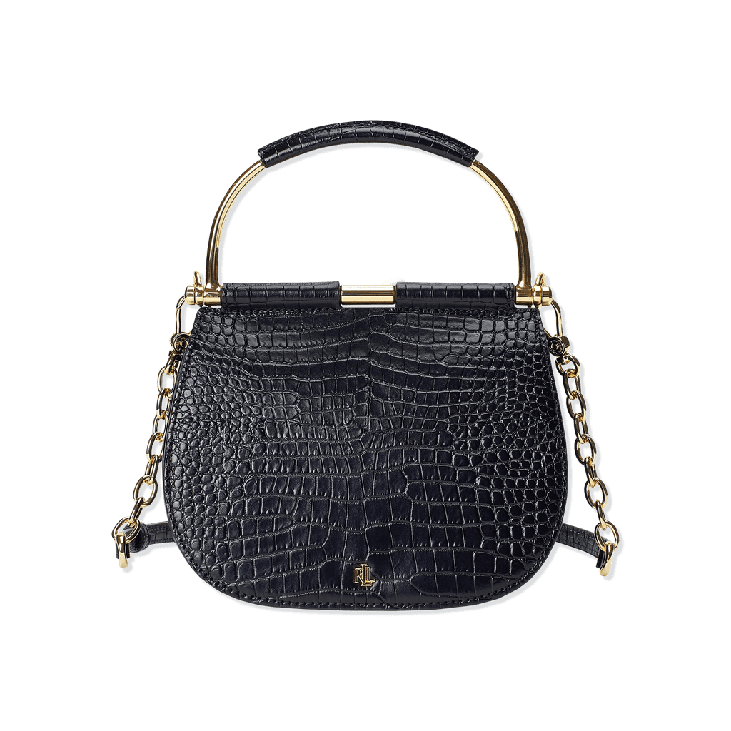 Lauren Ralph Lauren Mason Croc-Embossed Leather Satchel