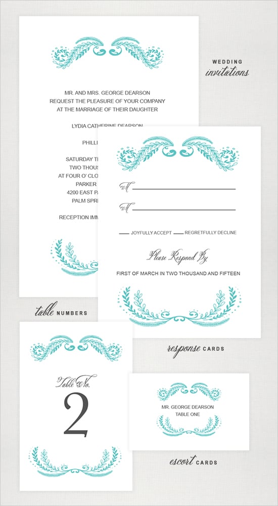 Fancy Emblem Wedding Invitation