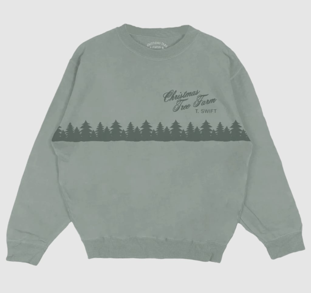 Taylor Swift Christmas Tree Farm Green Crewneck