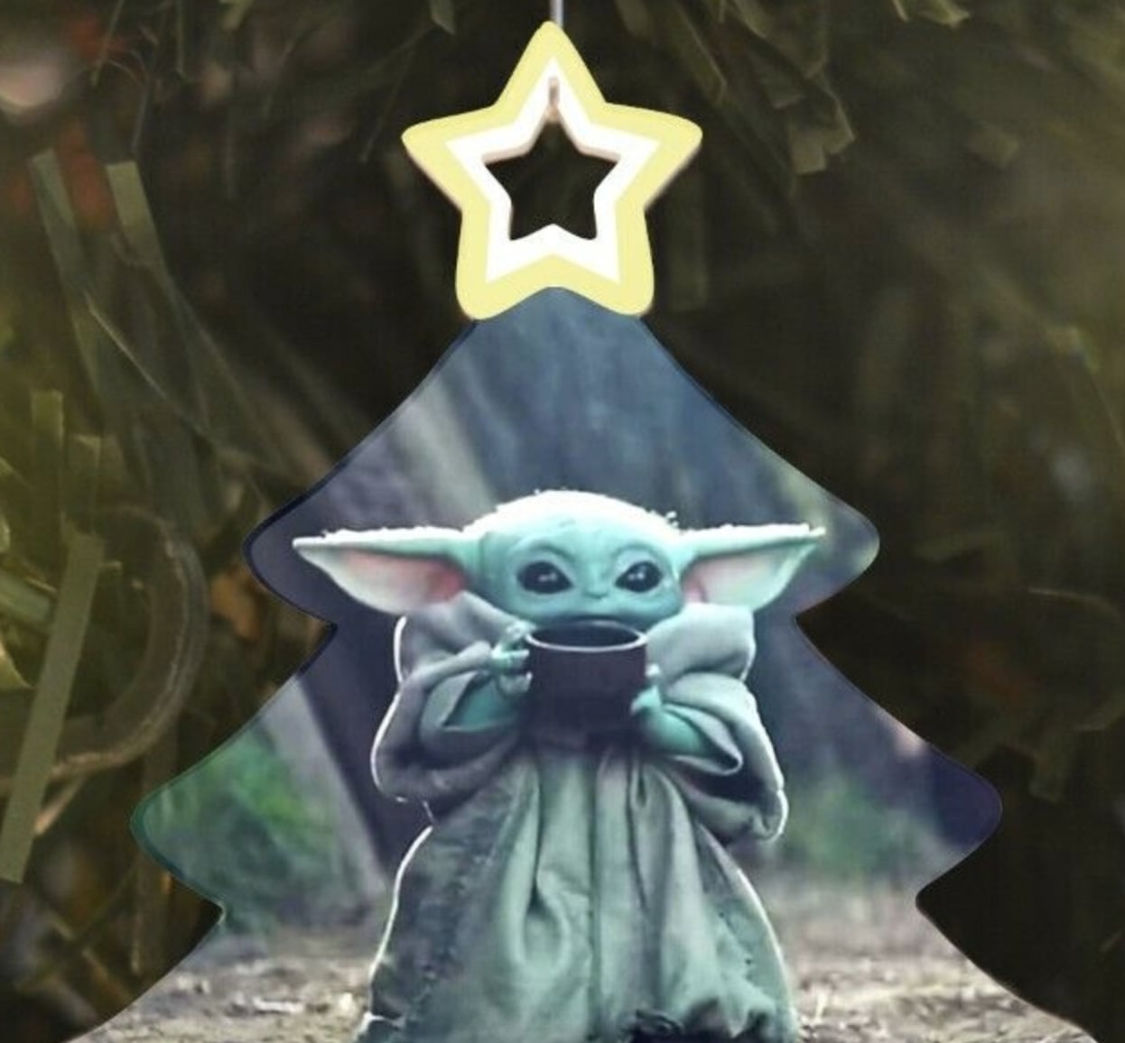 Baby Yoda Mandalorian Star Wars Inspired Ceramic Ornament 