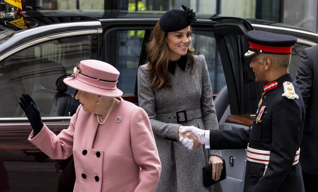 Kate Middleton and Queen Elizabeth II King College March