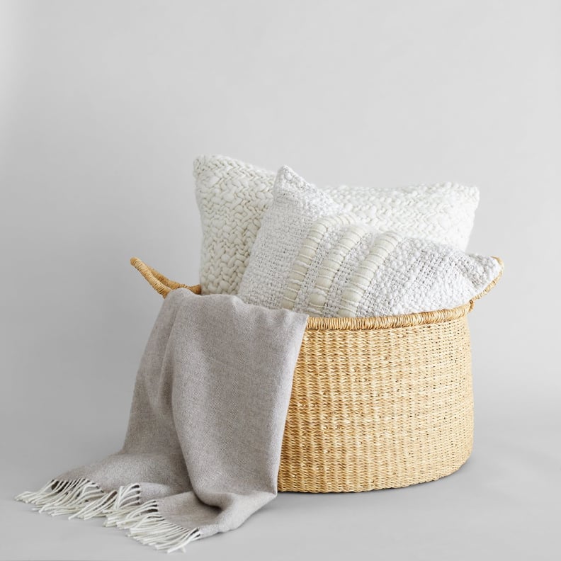 Natural Woven Grass Floor Basket