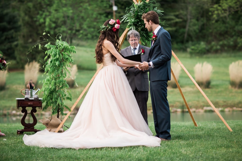 Woodsy Pink Bohemian Wedding