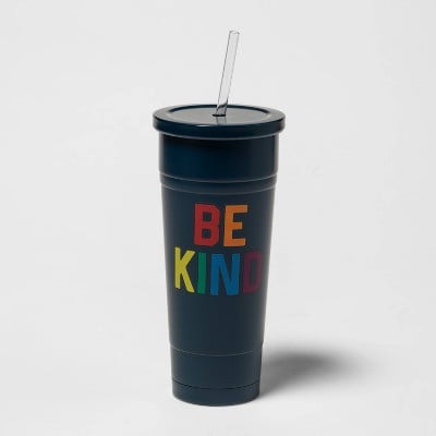 Be Kind Stainless Steel Vacuum Tumbler With Straw