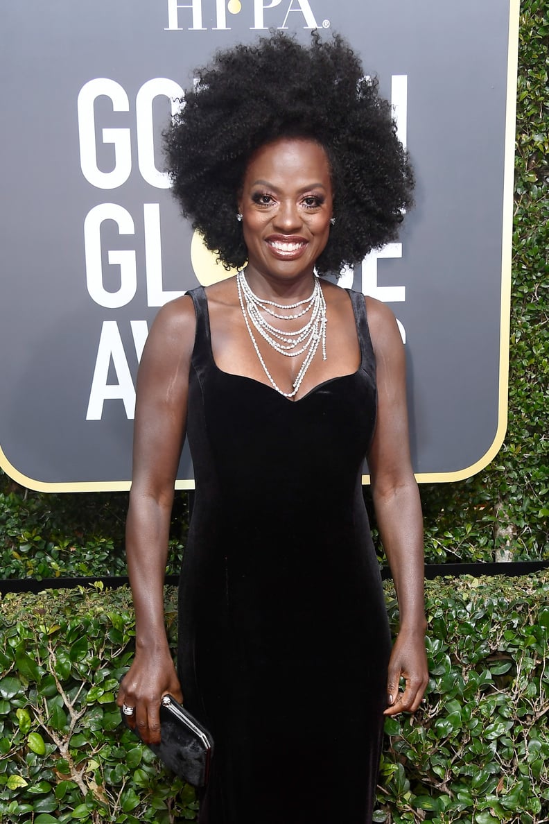 Viola Davis Natural Hair at the 2018 Golden Globes