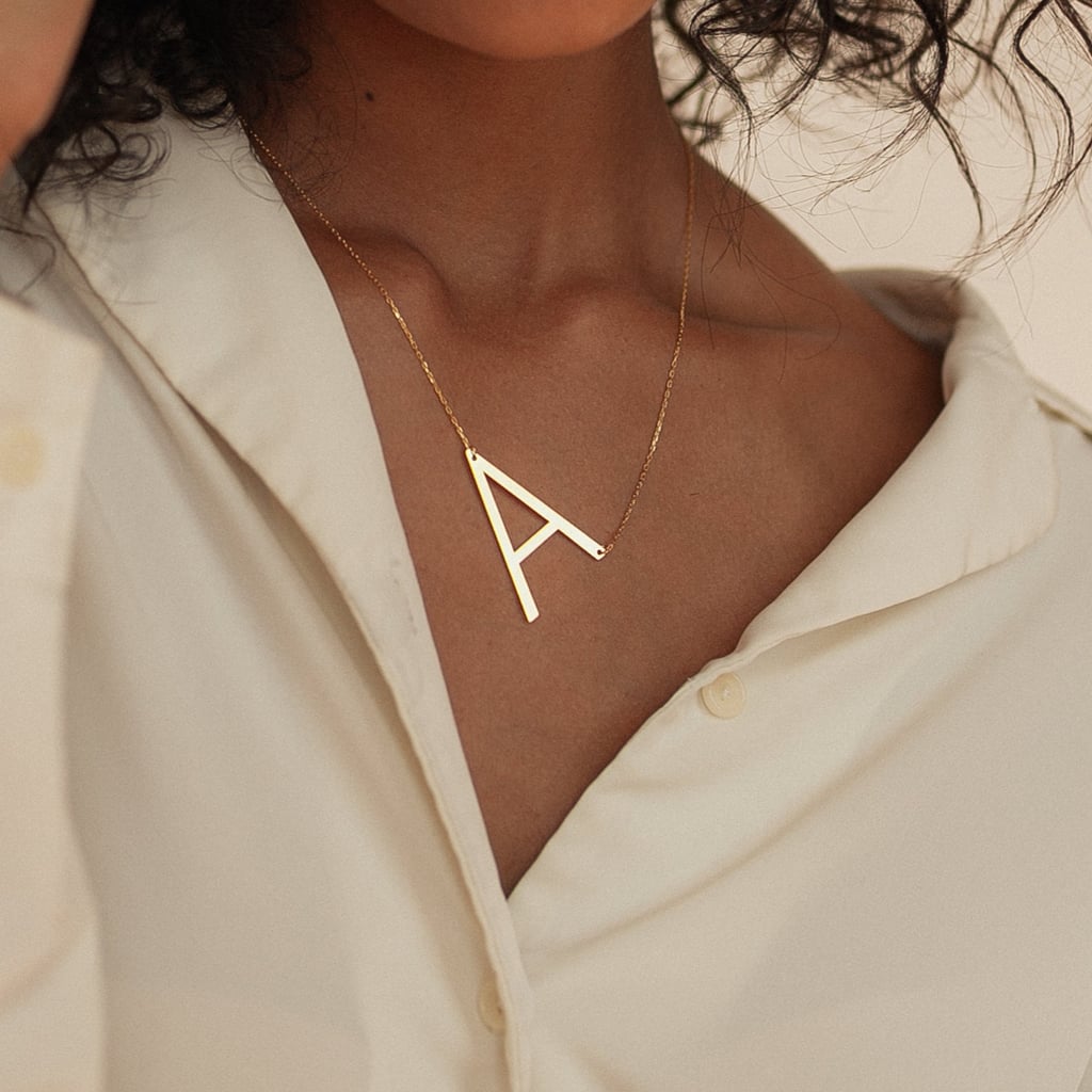 A Personal Statement: Big Letter Necklace by Caitlyn Minimalist