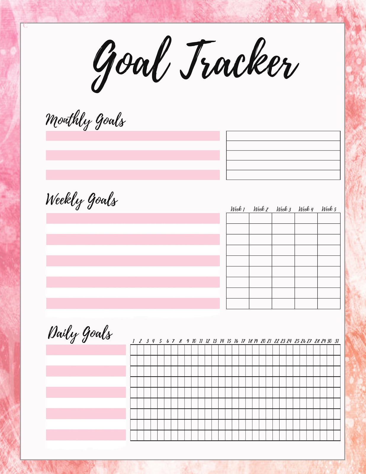Free Printable Goal Sheets | POPSUGAR Smart Living