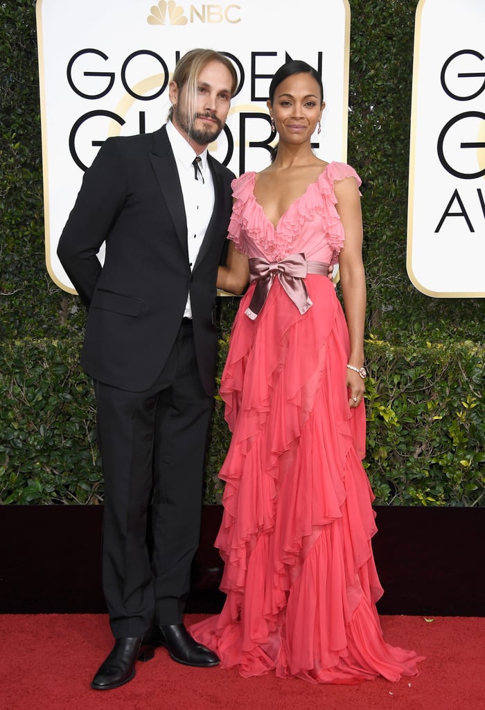 Zoe Saldana's Gucci Dress at the 2017 Golden Globes