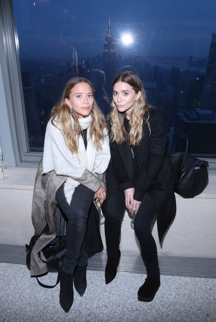 Mary-Kate and Ashley Olsen were bundled up at the CFDA Fashion Awards announcement event in NYC on Monday.