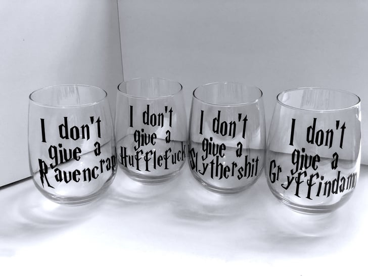 Set Of Harry Potter Swear Word Wine Glasses Curse Word