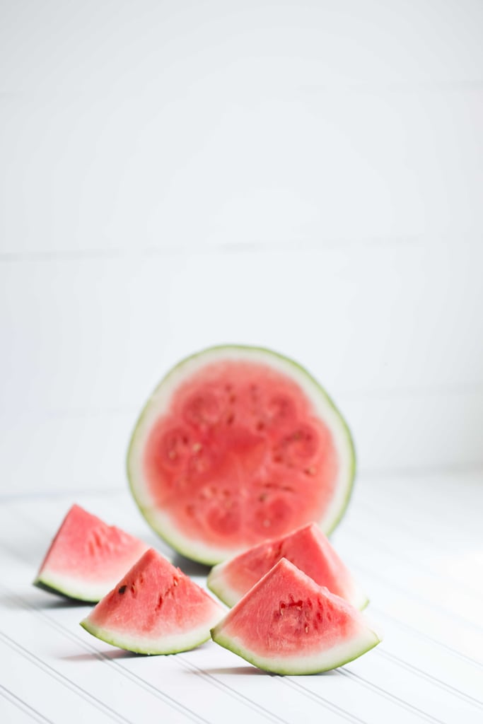 Eat watermelon slices that look like smiles.