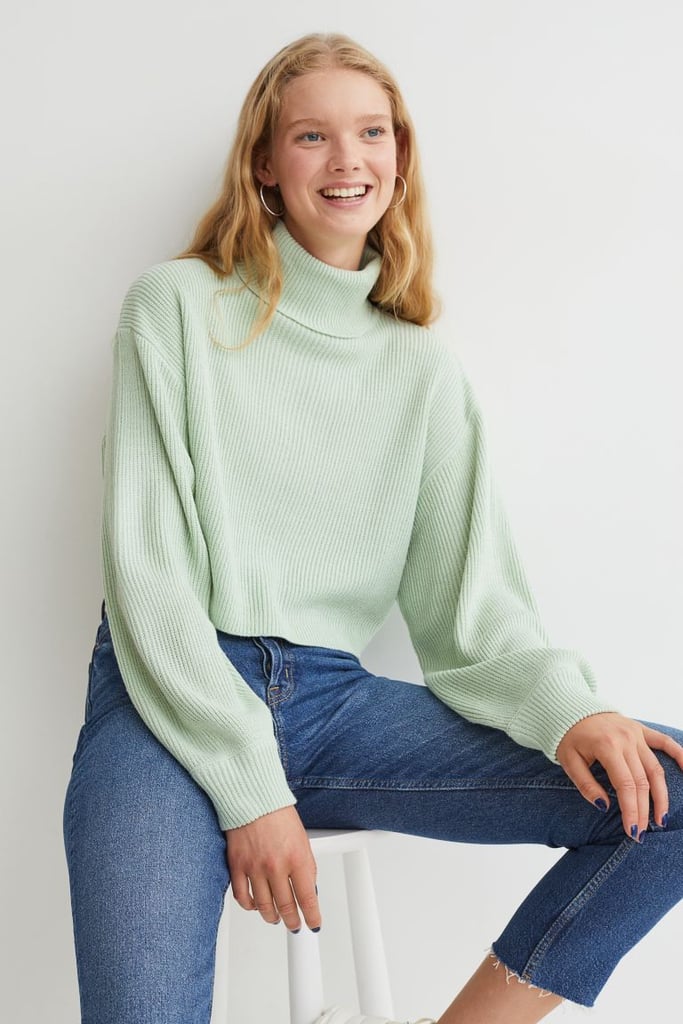 A Cute Coloured Sweater: H&M Cropped Turtleneck Sweater