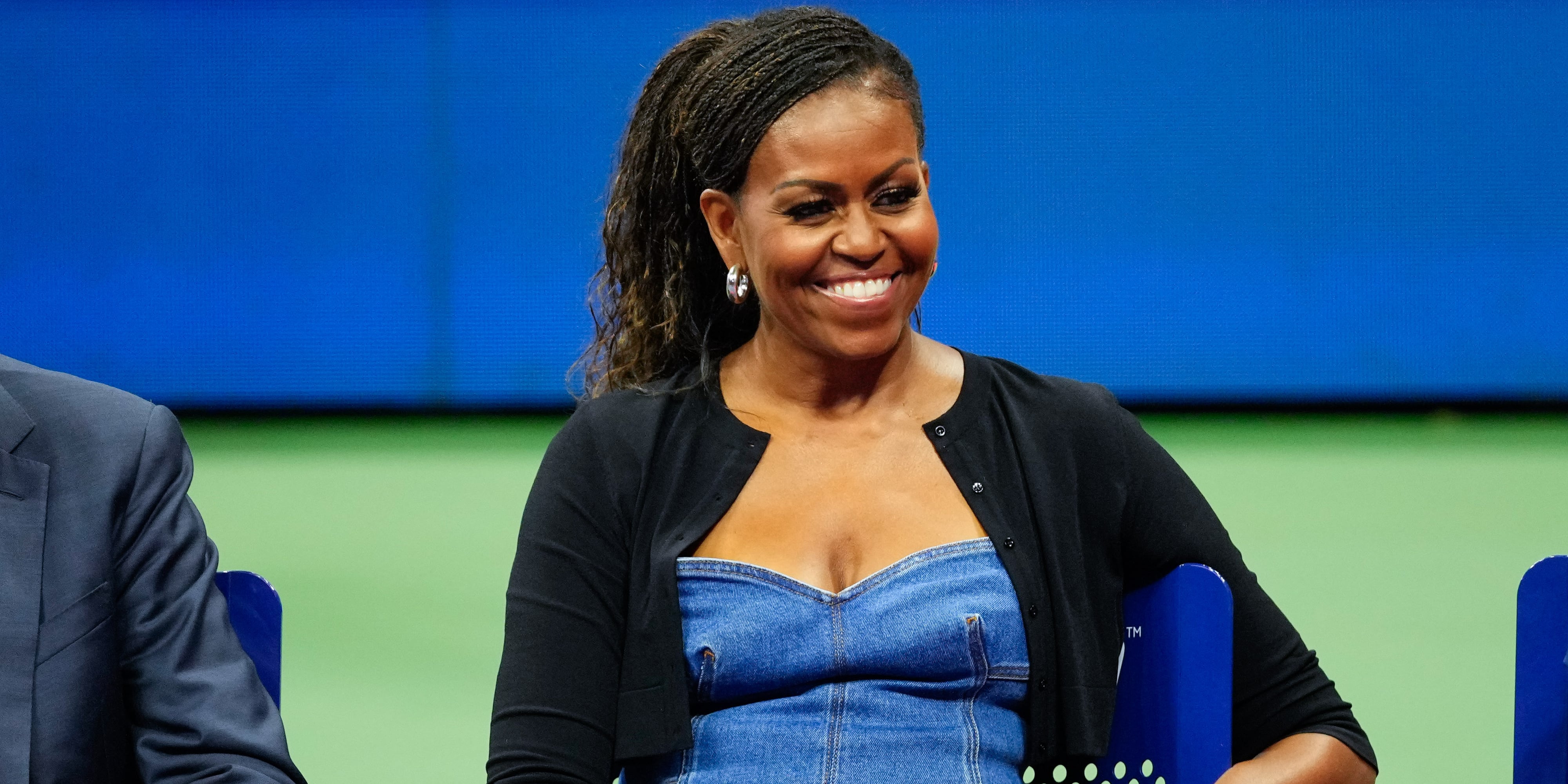 Michelle Obama's Denim Oscar de la Renta Dress at US Open - Vimarsana News