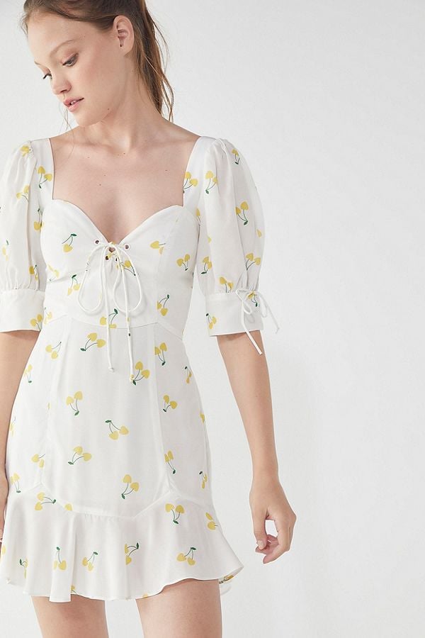 For Love & Lemons Ashland Lace-Up Cherry Dress