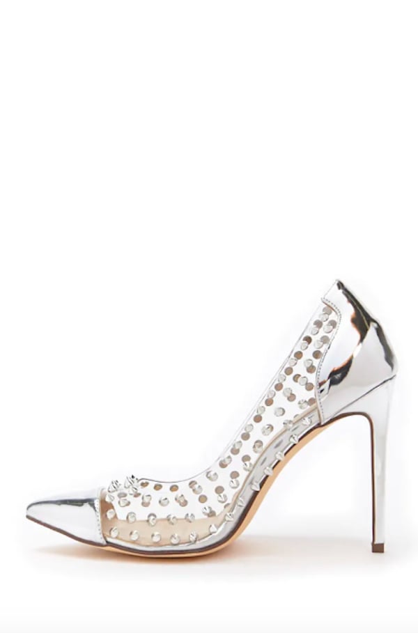 clear spiked heels