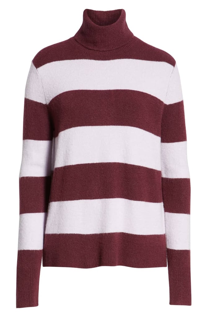 Stripe Turtleneck Sweater