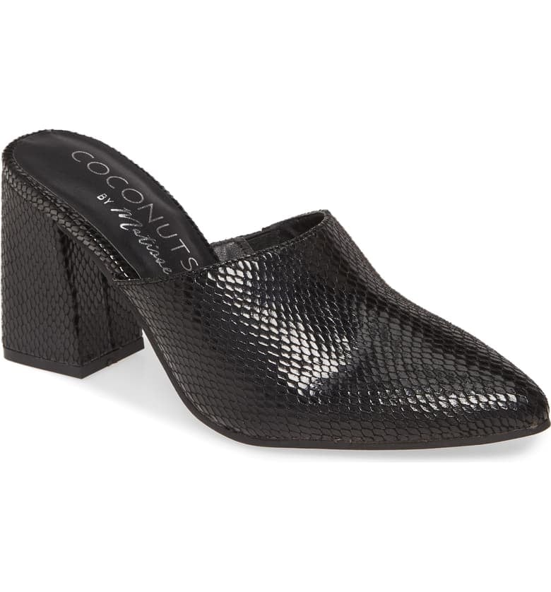 Coconuts by Matisse High Noon Snake Embossed Mules