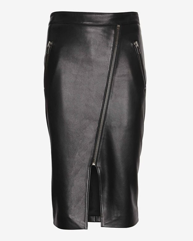 Mason by Michelle Mason Slit Leather Skirt