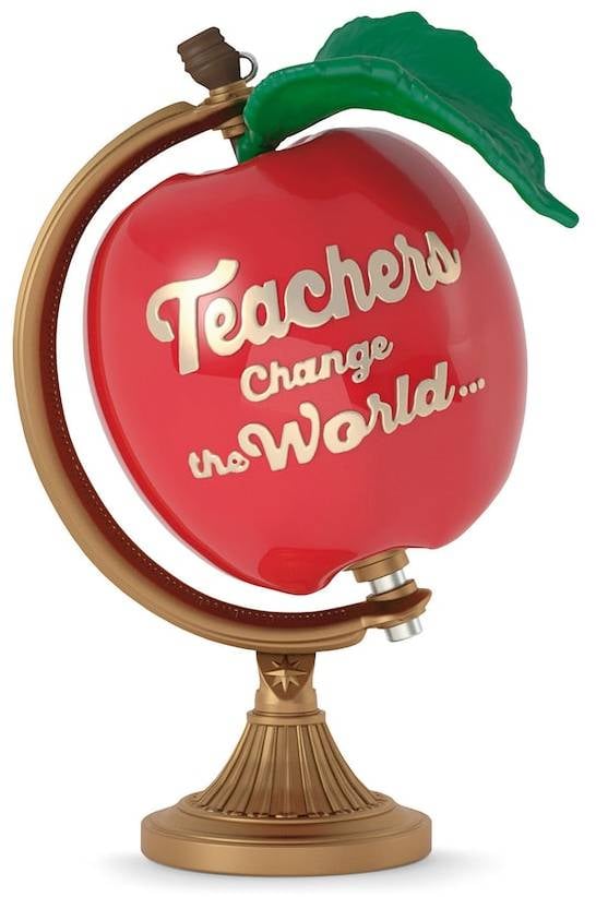 Hallmark Teachers Change the World Apple Globe 2017 Keepsake Christmas Ornament