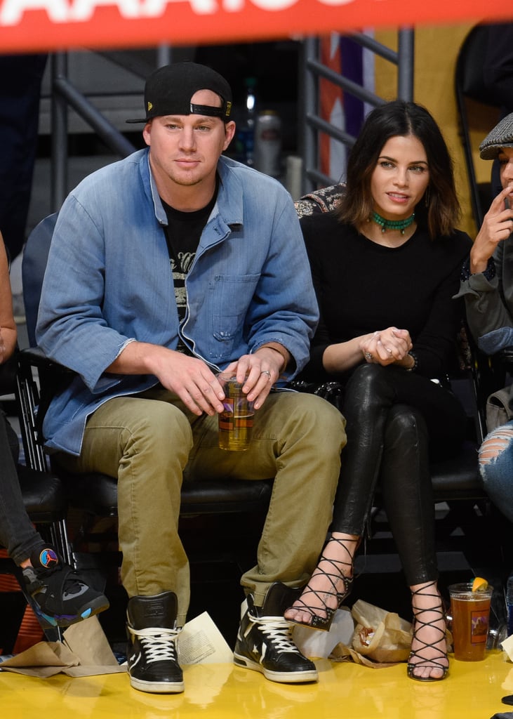 Channing Tatum and Jenna Dewan Kiss at Lakers Game 2015