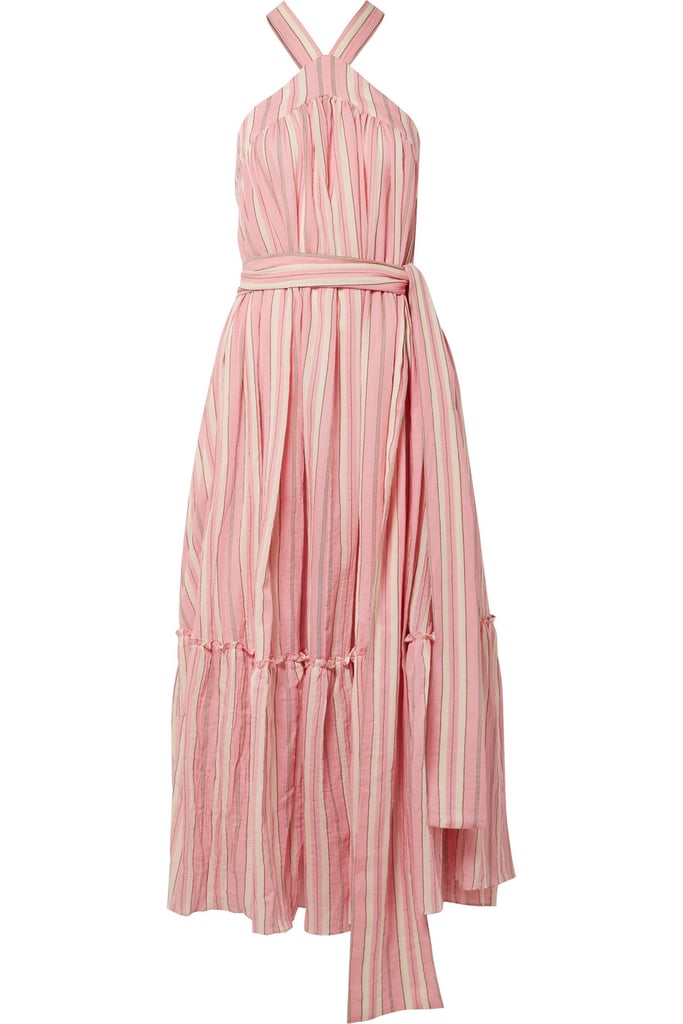 Three Graces London Seton Striped Cotton-voile Maxi Dress