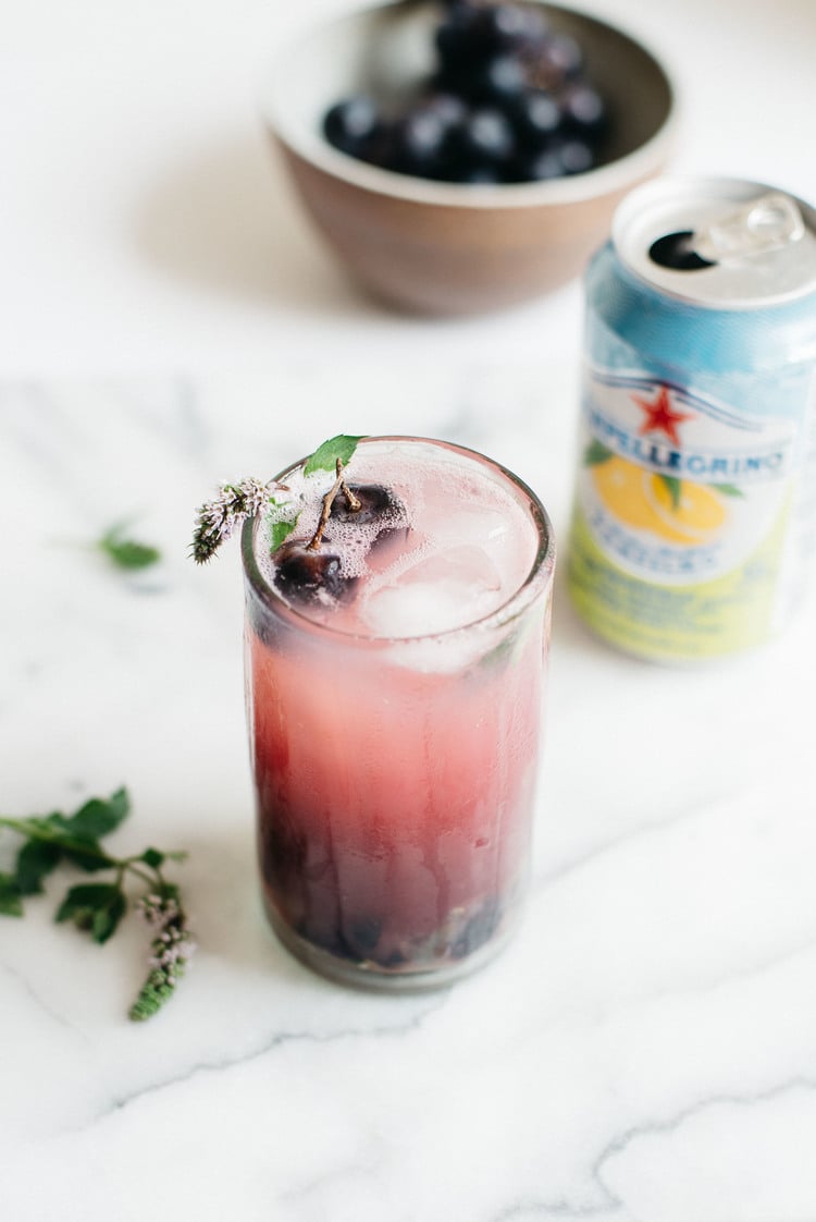 Mocktail Recipe: Grapefruit, Lime-Grape Cooler With Crushed Mint