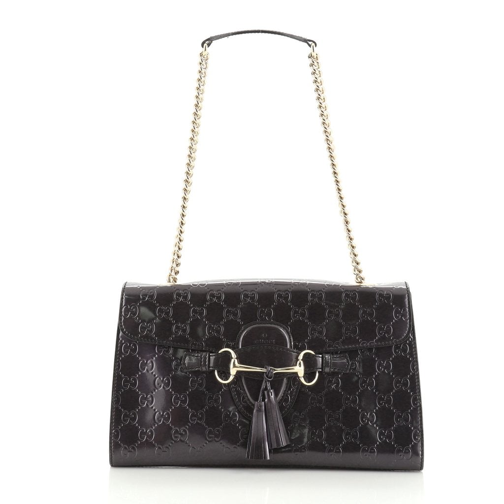 gucci black purse with chain