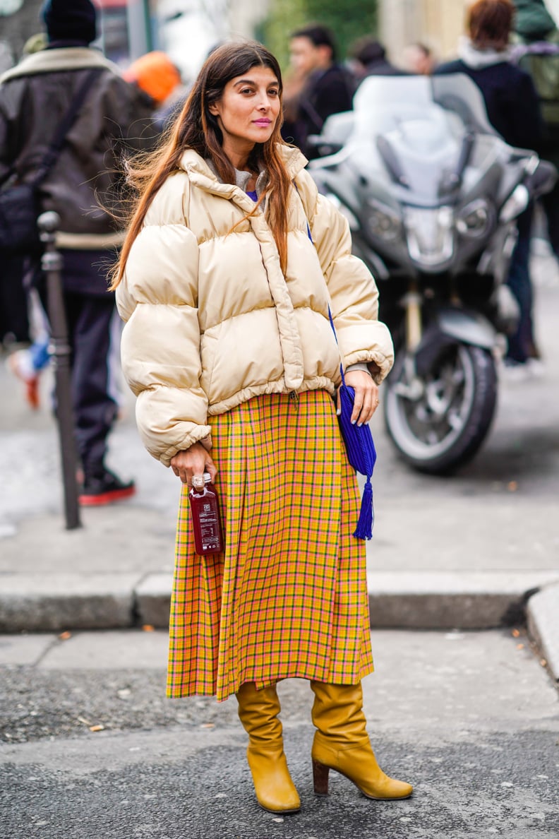 Match a Slouchy Pair of Boots With a Plaid Skirt