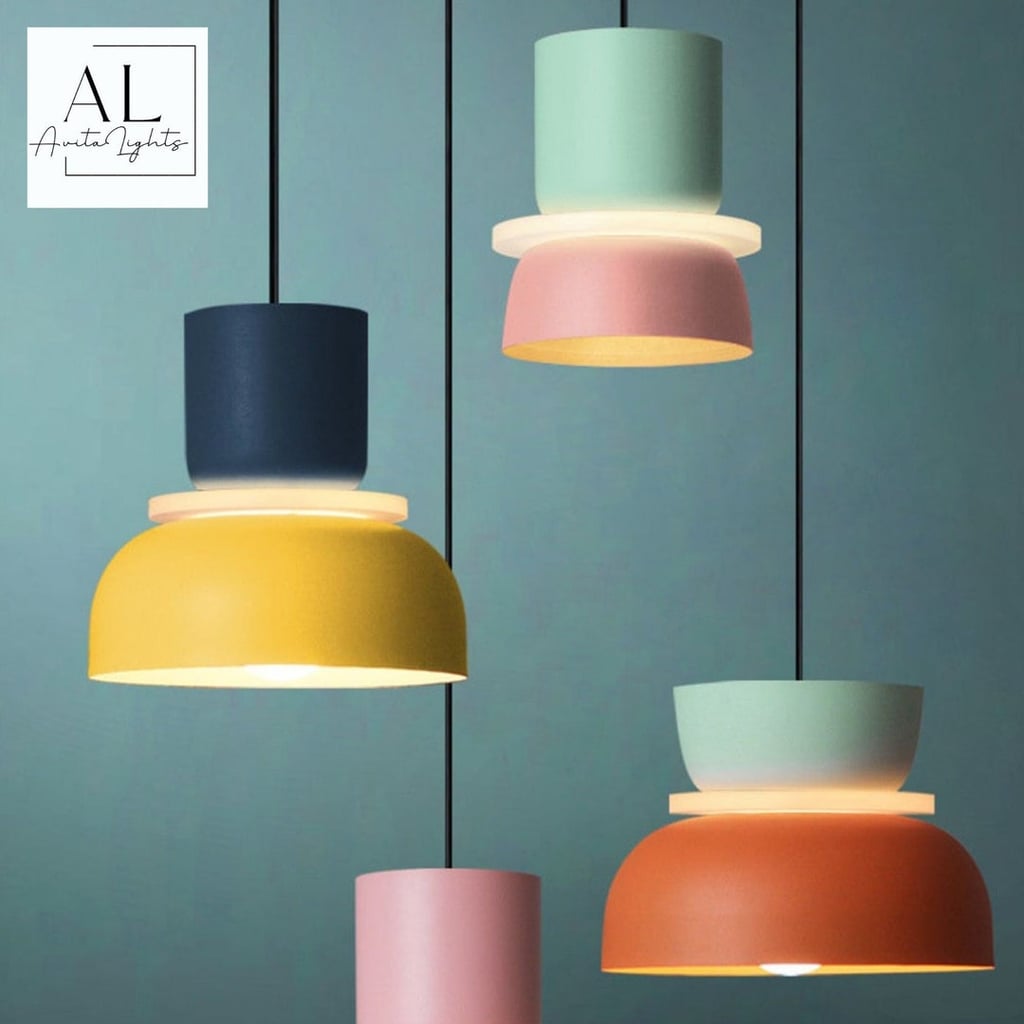 Etsy Colorful Macaron Pendant Hanging Light Plug