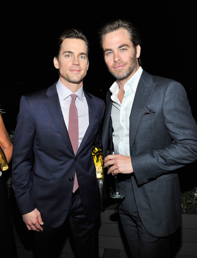 Matt Bomer and Chris Pine made one good-looking duo at the pre-Oscars party hosted by Roberta Armani and Cate Blanchett.