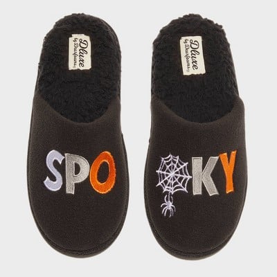 Target Dluxe by Dearfoams Women's Halloween Spooky Slippers in Black