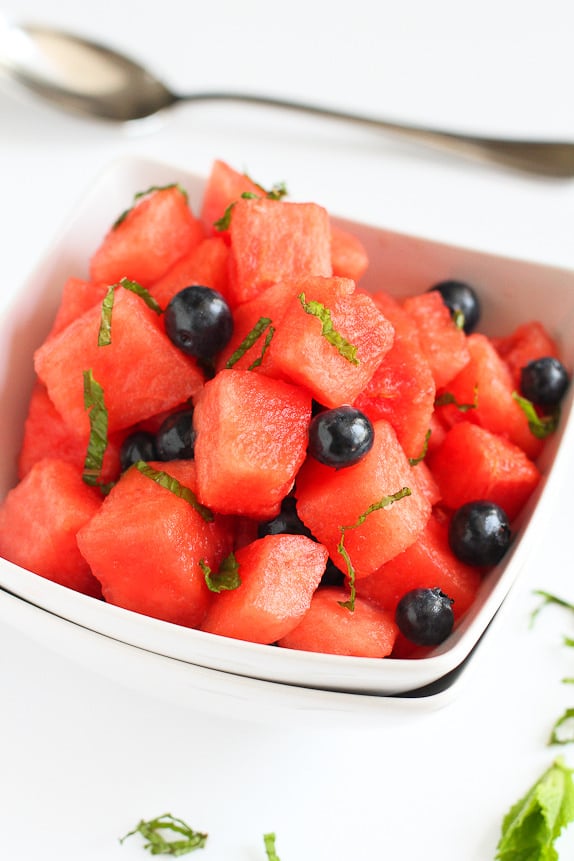 Watermelon and Blueberry Mojito Salad