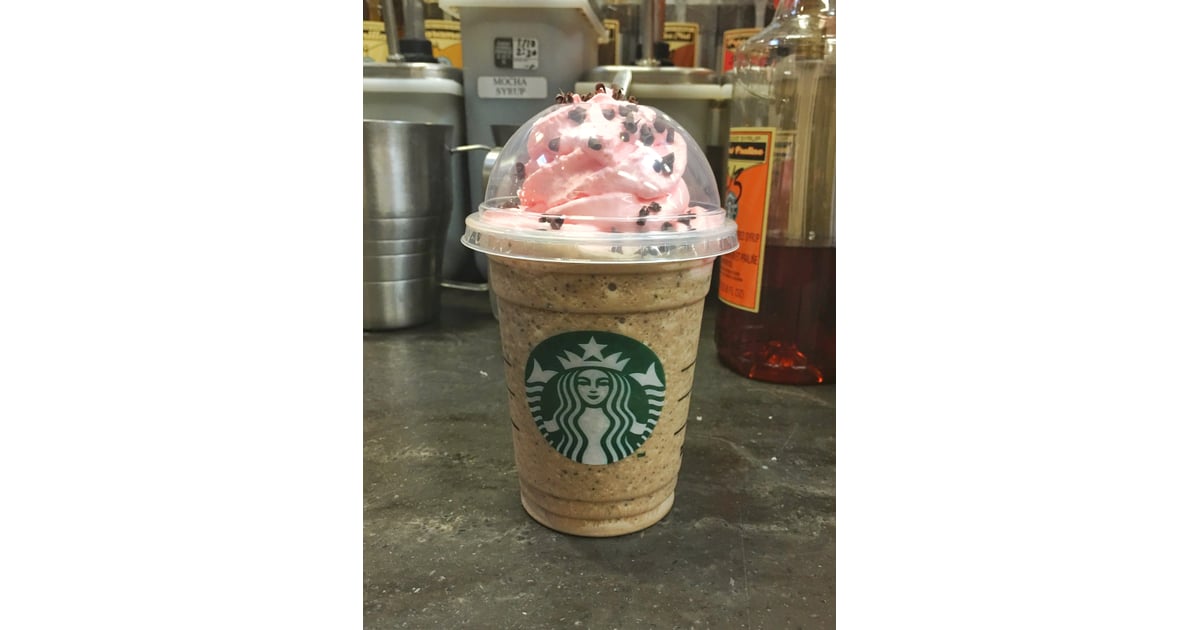 Java Chip Frappuccino topped with raspberryinfused whipped cream and Starbucks Valentine's