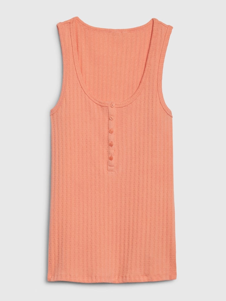 Gap Sleeveless Ribbed Henley Top