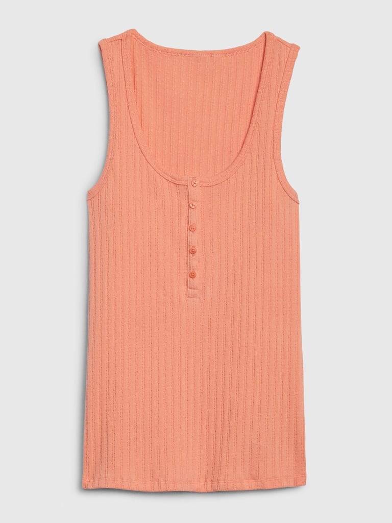 Gap Sleeveless Ribbed Henley Top